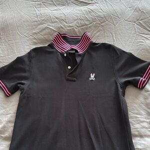 Psycho Bunny Black Polo with Pink Accents